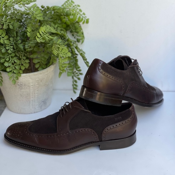 HUGO BOSS Branno brown leather Derbies Size 10 - Picture 5 of 15